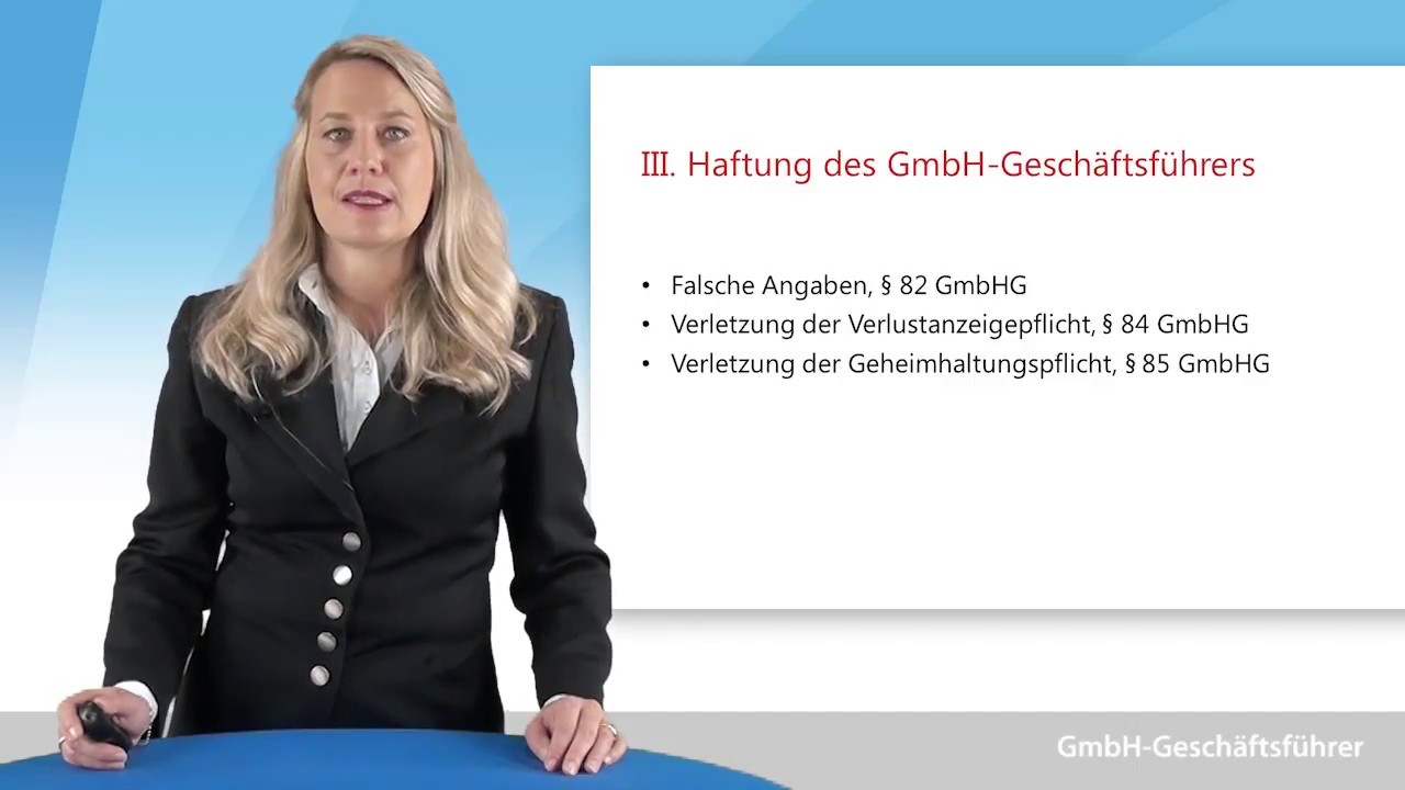 Video zum Thema Haftung des Geschäftsführers